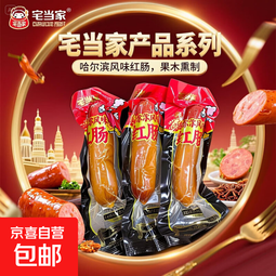 哈尔滨风味红肠好吃美食风味香肠休闲解馋东北风味特产红肠新日期 哈尔滨风味红肠90g*10根