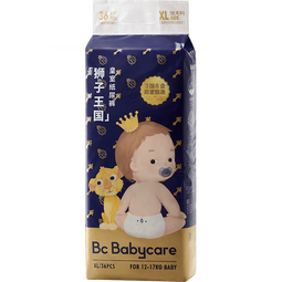 babycare皇室狮子王国弱酸纸尿裤bbc宝宝尿片夏季超薄透气婴儿尿不湿尿片 XL码 - 1包 36片 