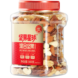 沃隆沃隆 每日坚果炒货SS混合坚果果仁果干核桃扁桃仁腰果零食大礼包 【5种纯坚果仁】500g