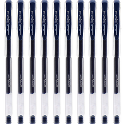 uni三菱 uni-ball UM-100蓝黑色中性笔高颜值0.5mm签字笔商务学生考试专用水笔水性笔套装 10支