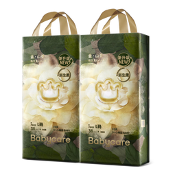 babycare金山茶花拉拉裤L38片*2包(9-14kg)婴儿尿不湿超薄透气轻柔花苞裤