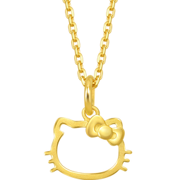 周生生黄金吊坠 Hello Kitty三丽鸥足金小猫头挂坠 82290P定价