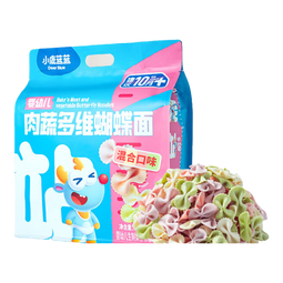 小鹿蓝蓝肉蔬多维蝴蝶面儿童宝宝面条营养辅食面条谷肉蔬营养搭配量贩值 多维蝴蝶面1袋600g【含30小袋】