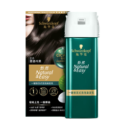 施华蔻（Schwarzkopf）怡然一按染泡泡染发乳2.0雾感冷黑 染发剂男女多次盖白 