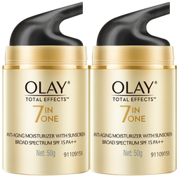 玉兰油（OLAY） 面霜女多效霜补水保湿抗皱紧致滋润淡纹面部护肤品男素颜润肤霜 防晒霜50g*2瓶 