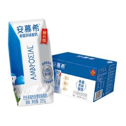 安慕希伊利希腊风味常温原味酸奶整箱生牛乳牛奶乳品儿童营养早餐礼盒装 原味205g*10盒*1箱 