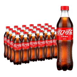 可口可乐（Coca-Cola） 可乐雪碧芬达可选汽水碳酸饮料500ml瓶整箱装 含糖可乐 500ml*24瓶送5包薯条