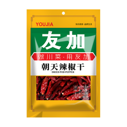 友加食品 干辣椒100g袋装 朝天辣椒干 香辛料火锅底料红辣椒干货炖煮卤料