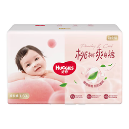 好奇（Huggies）铂金装小桃裤拉拉裤大号L60片(9-14kg)尿不湿【透爽散热】