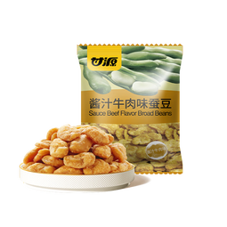 甘源 坚果炒货蚕豆蟹黄味酱汁牛肉味休闲零食小吃办公室独立小包 【约21小包】酱汁牛肉味蚕豆285g