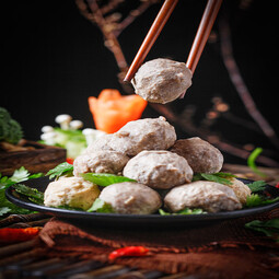 恋食记潮汕手打牛肉丸牛筋丸鱼丸特产正宗肉丸子汕头火锅食材烧烤 潮汕牛筋丸250克