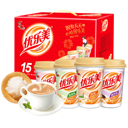 优乐美椰果奶茶80g*15杯速溶冲调饮料1.2kg 便携下午茶代餐冲调饮料 