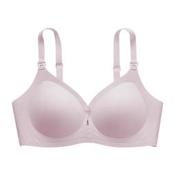 嫚熙（EMXEE）【新品】小涟漪哺乳文胸单扣前开扣防下垂聚拢内衣 晚霞粉【7A抗菌防螨 】 S 