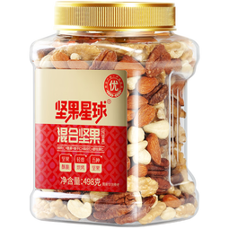 沃隆 每日坚果炒货混合坚果果仁果干核桃扁桃仁腰果零食大礼包 【5种纯坚果仁】500g