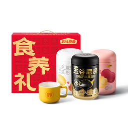 五谷磨房团圆三宝礼盒低GI黑芝麻糊养胃山药粉重阳节礼品送父母1638g