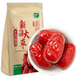 十月稻田 新疆红枣 500g 和田骏枣大枣 休闲零食 蜜饯果干 滋补气血