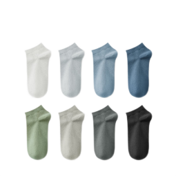 有棵树袜子男7A抗菌薄款纯棉防臭透气不掉跟男士短袜7双装 白+白+黑+黑+灰+灰+灰 7双 均码