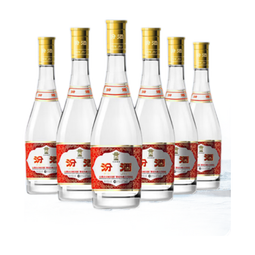 汾酒玻瓶玻汾 清香型白酒 口粮酒 高度白酒整箱装 53度 475mL 6瓶 黄盖玻汾非原箱
