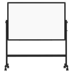 比比牛 白板支架式90*150cm 办公写字板双面带架子 可升降翻转家用教学黑板 黑金刚BBNV90150
