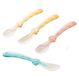 英氏（YEEHOO）硅胶勺宝宝辅食婴儿勺子新生儿喂水硅胶软勺餐具喂奶喂养米粉 辅食勺（鹅黄色一对）