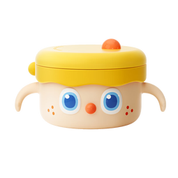 皇宠大眼萌宝宝辅食碗婴儿专用米粉注水保温碗不锈钢儿童餐具10 克洛黄【316L不锈钢内胆】