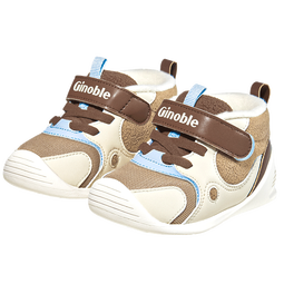 基诺浦软底宝宝学步鞋 冬季摇粒绒保暖男女儿童学步鞋婴儿GB2358 姜棕/象牙白/茶棕 18 110mm 适合脚长106-115mm