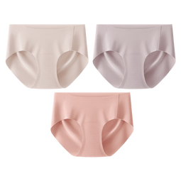 蕉内(Bananain)银皮5系女士内裤7A抗菌无痕多臀型防夹臀运动瑜伽中腰三角裤3件装 【蜜桃】奶肤+杏粉+芋圆紫 3条 M