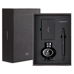 PILOT百乐Capless黑武士钢笔按压式磨砂黑杆18K金尖成人练字送礼墨水套装 磨砂黑【礼盒套装】 EF尖/约0.38-0.4mm标准尖