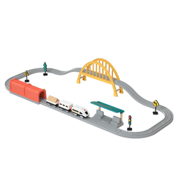 铭塔百变轨道小火车电动发声模型 男孩女孩早教玩具生日礼物 69件套收纳桶装