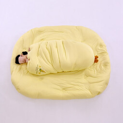 AIDLIA类针织棉玉米纤维被芯春秋被双人加厚冬被子 奶油黄+烟灰 200*230cm冬被总重7.5斤