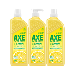 斧头牌(AXE)洗洁精大桶食品级家用果蔬餐具清洗剂不伤手去油除味餐具净洗碗液 【不伤手】柠檬1.01kg*3