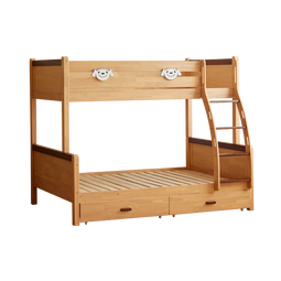 京东京造家居岛屿儿童床 床底收纳加粗床身可拼接两用 实木上下床高低床