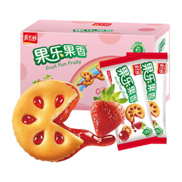 嘉士利零食饼干果乐果香早餐果酱夹心饼干草莓味1000g/盒 零食礼盒