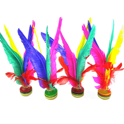 杜威克毽子儿童小学生比赛运动专用踢毽子成人幼儿园耐踢毽球鹅毛键 毽子5只装