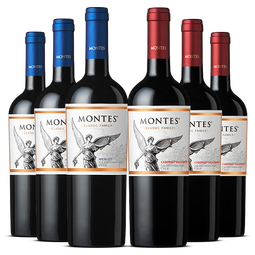 MONTES【蒙特斯官旗】智利原瓶进口红酒 蒙特斯montes经典系列750ml 红葡萄酒6支组合整箱装