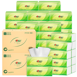 心相印茶语丝享抽纸100抽3层纸巾原生木浆面巾纸擦手纸餐巾纸 3层 100抽*80包