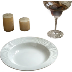 8.5英寸纯白草帽盘家用颜值陶瓷餐具西餐盘简约餐具菜盘 4只8.5英寸纯白折边草帽盘