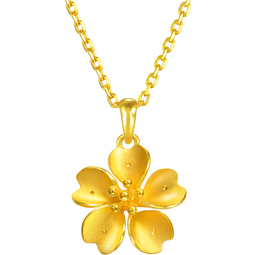 周生生永系列 樱花黄金吊坠 足金挂饰不含素链 79431P计价 3.18克(含工费100元)