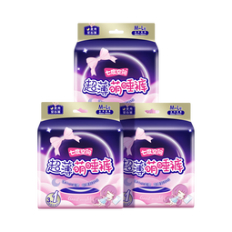 七度空间萌睡裤超长安睡裤夜用裤型卫生巾套装 M-L码12片【新国标认证】