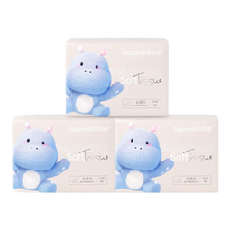 布班迪柔纸巾婴儿专用宝宝手口云柔巾婴儿用乳霜保湿柔纸巾【母婴适用】 乳霜纸 3层 200抽*3包