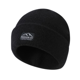 MISSION UV纯羊毛帽子男秋冬季加厚保暖毛线帽男士冬帽针织帽冬天护耳防寒帽