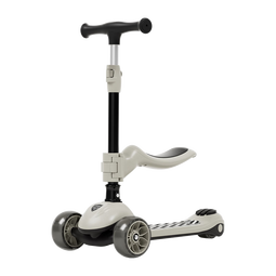 贝易（BEIE）至尊滑板车 1-14岁儿童溜溜车可滑可折叠加宽踏板宝宝礼物 云母灰