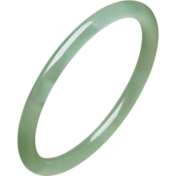 周六福果绿玉髓手镯圆条叮当镯新中式国风送女友生日礼物J1013685 54mm  