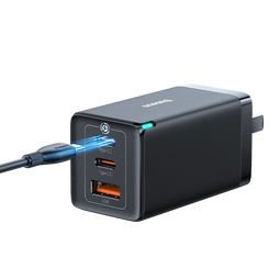 倍思 65W氮化镓充电器套装多口Type-C快充头兼容苹果17/16三星华为pd45W手机MacbookPro笔记本电脑配线