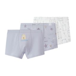 英氏儿童内裤平角5A抗菌男童宝宝四角裤中大童学生短裤3条装 海洋款【三条装】 3条 110