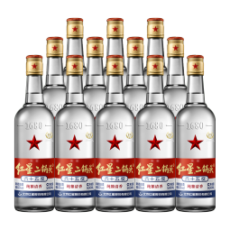 红星二锅头 绿瓶大二 清香型 节日送礼  红星升级甜润二锅头 节日送礼 65度 500mL 12瓶