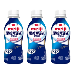 明治meiji保加利亚式轻酸奶 清甜原味180g*3瓶低温酸奶 LB81乳酸菌