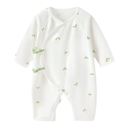 babylove婴幼儿连体衣春秋新生儿衣服初生宝宝和尚服哈衣居家爬服 萌芽初露 52cm