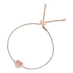 APM Monaco粉母贝爱心可调节手链女银时尚手饰礼物送女友 