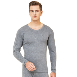 浪莎秋衣男上衣单件100%纯棉抑菌男士秋衣薄款圆领隐形打底保暖内衣